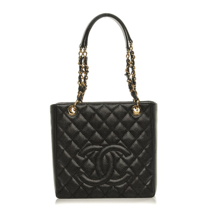 Chanel Caviar Quilted Petit Shopping Tote PST Black 1 of 8