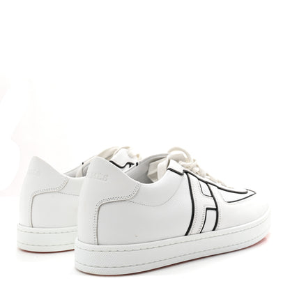 Hermes Epsom Mens Boomerang Sneakers 42 White Black 5 of 10