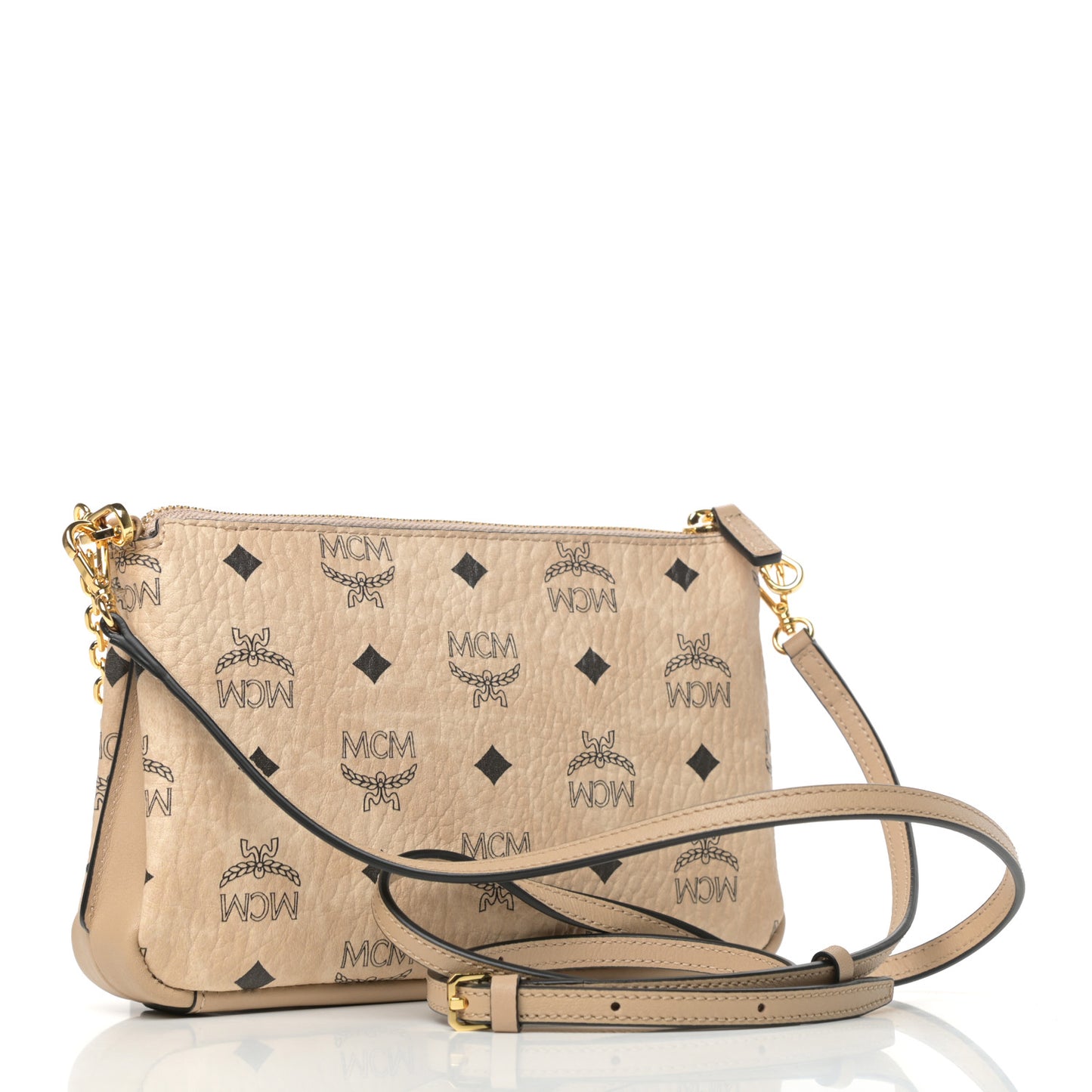 Visetos Medium Millie Chain Crossbody Bag Beige