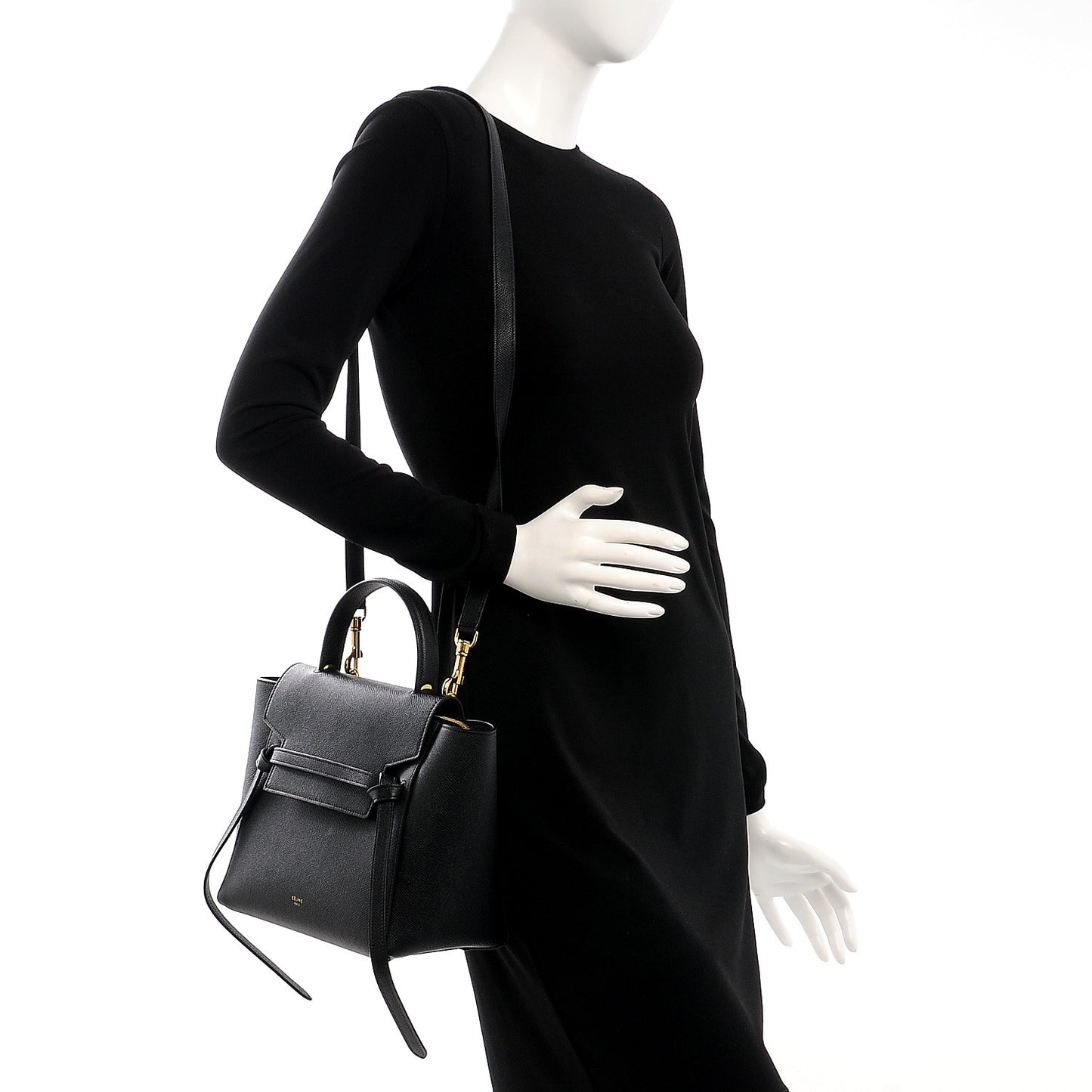 Grained Calfskin Micro Belt Bag Black