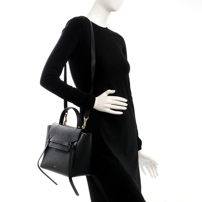 Celine Grained Calfskin Micro Belt Bag Black 2 of 7