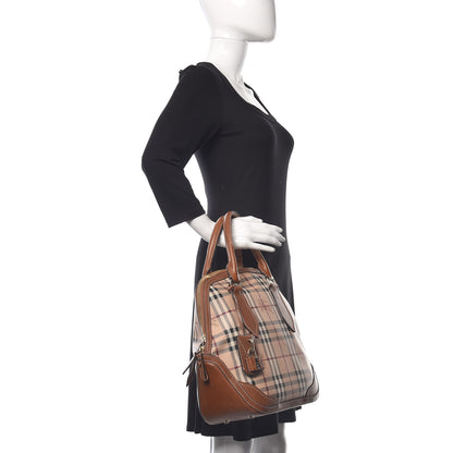 Burberry Haymarket Check Medium Orchard Bowling Bag Brown 2 of 12