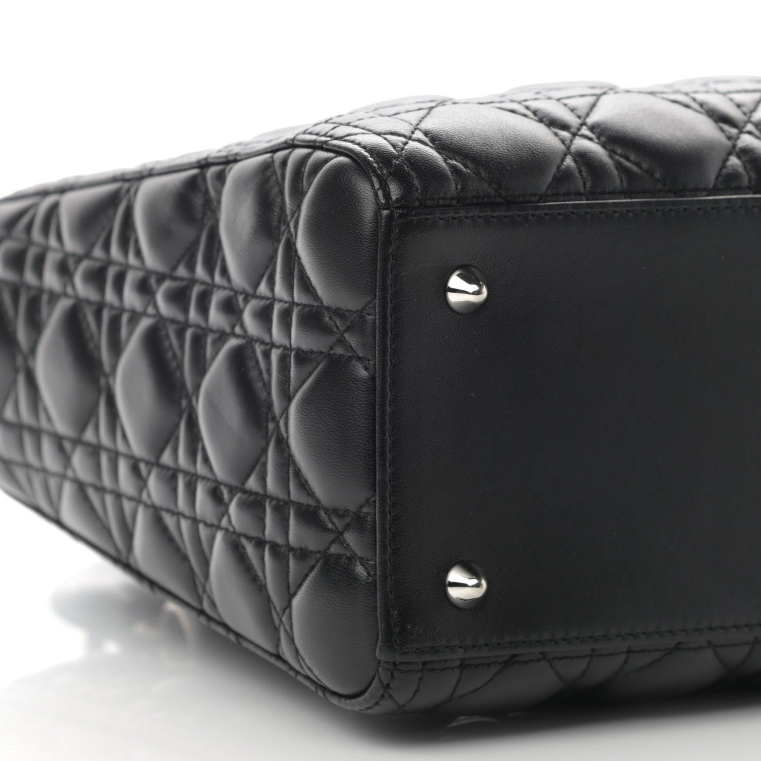 Christian Dior Lambskin Cannage Medium Lady Dior Black 9 of 11