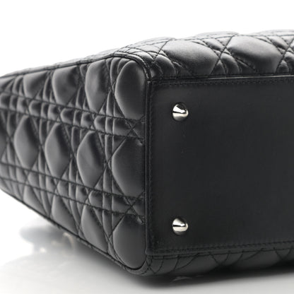 Christian Dior Lambskin Cannage Medium Lady Dior Black 9 of 11