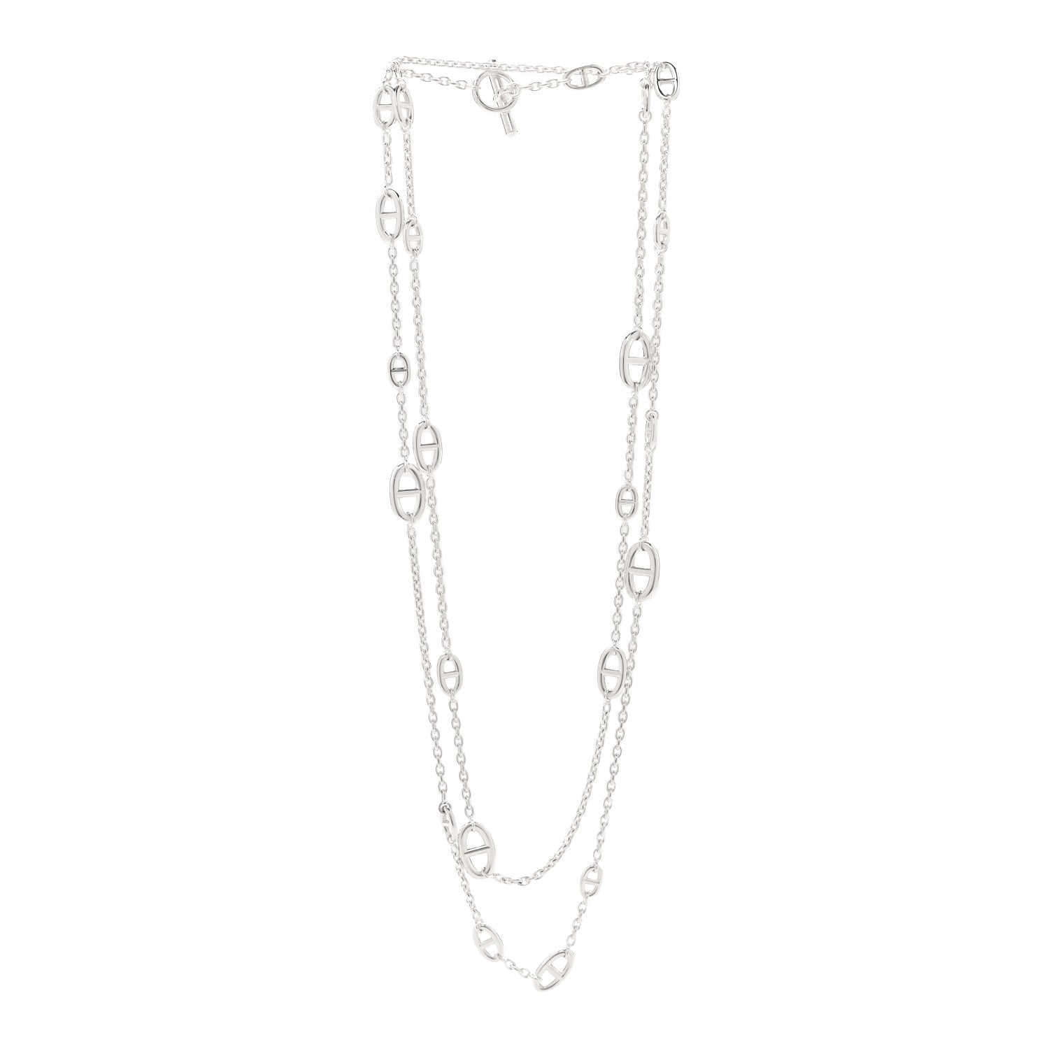 Hermes Sterling Silver Farandole Necklace 160 3 of 7