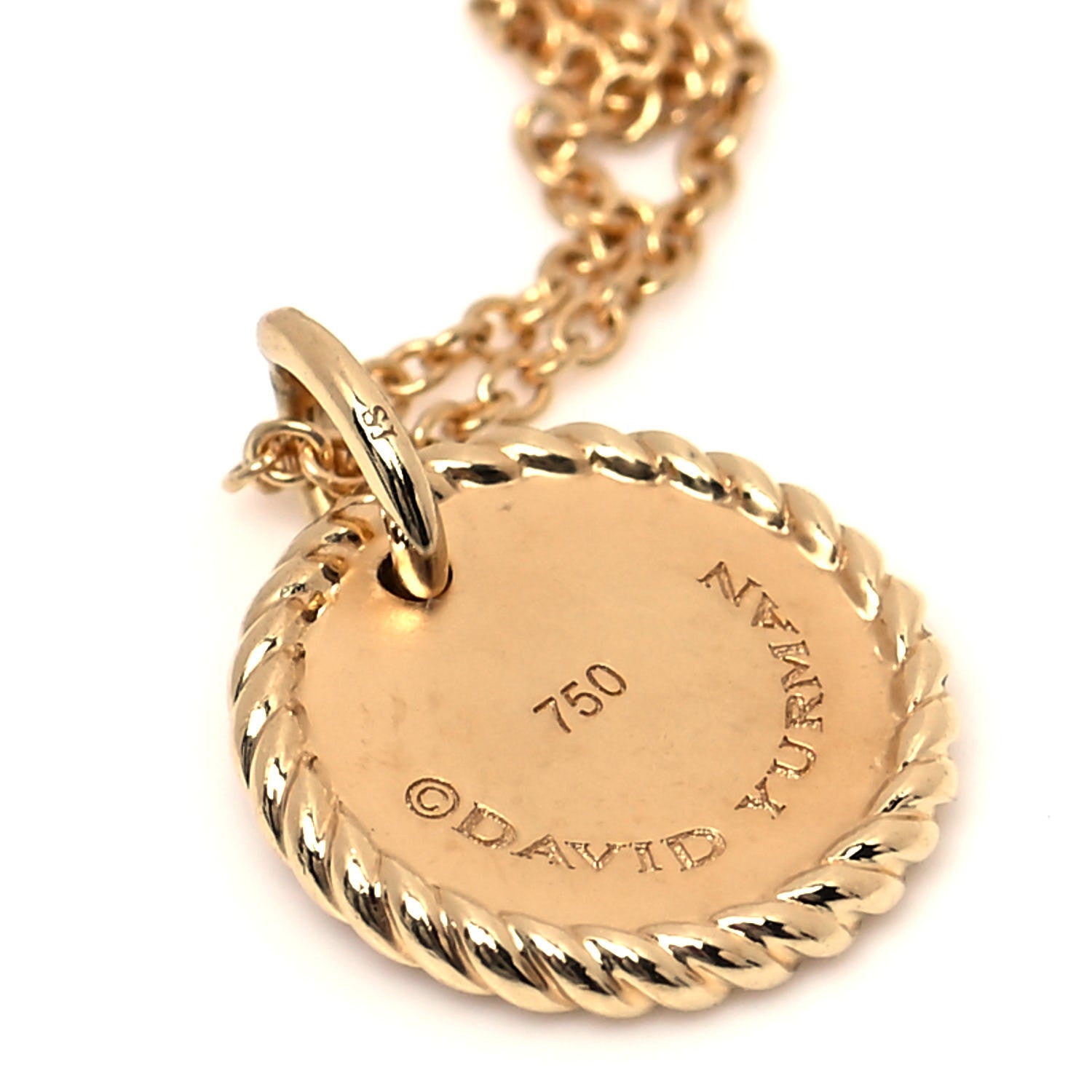 David Yurman 18K Yellow Gold Diamond Yellow Sapphire Cable Collectibles Moon and Stars Pendant Necklace 6 of 6