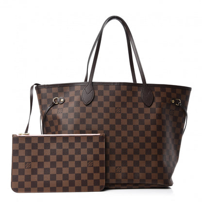 Louis Vuitton Damier Ebene Neo Neverfull MM Rose Ballerine 1 of 11
