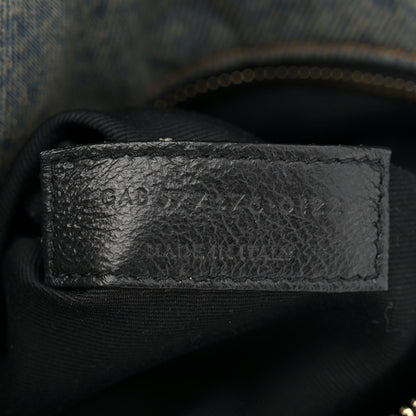 Saint Laurent Denim Quilted Small Loulou Puffer Monogram Chain Satchel Blue Cinnamon 7 of 11