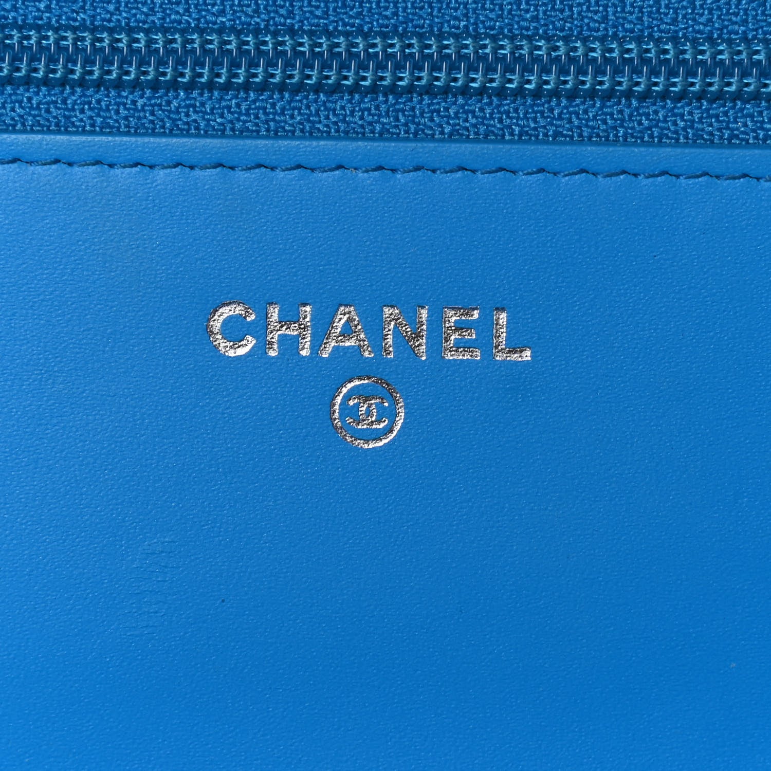 Chanel Patent Calfskin Quilted Boy Wallet On Chain WOC Blue 5 of 9