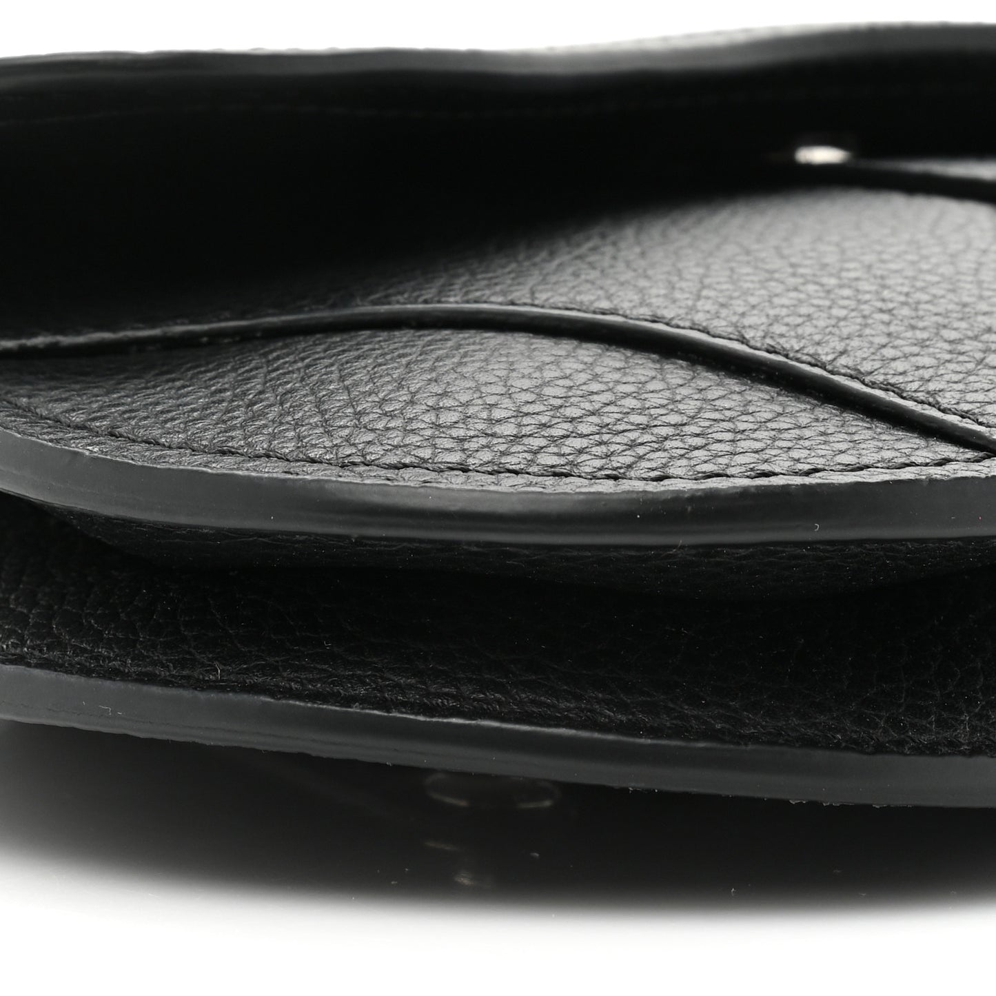 Grained Calfskin Saddle Pouch Belt Bag Black