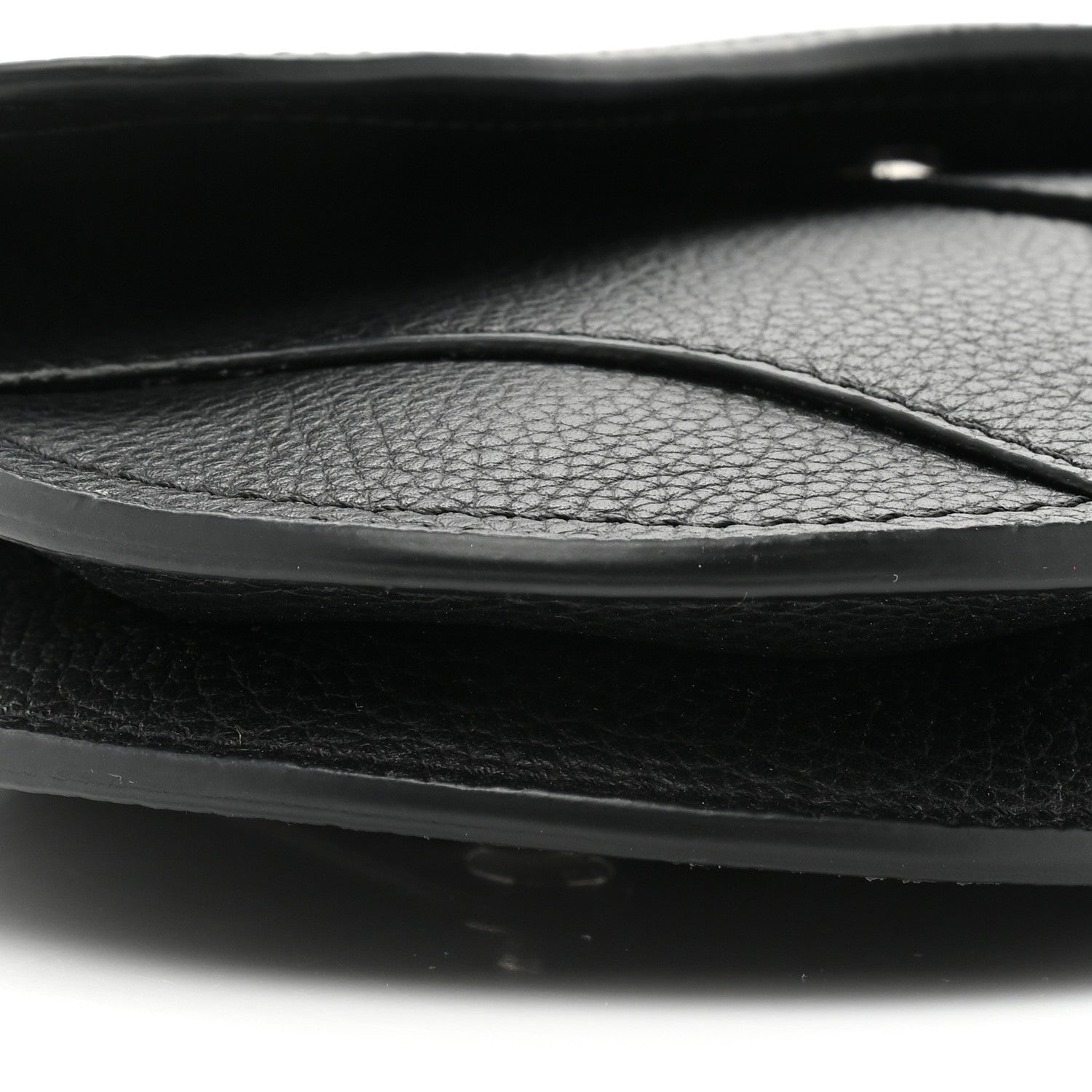 Christian Dior Grained Calfskin Saddle Pouch Belt Bag Black 8 of 11