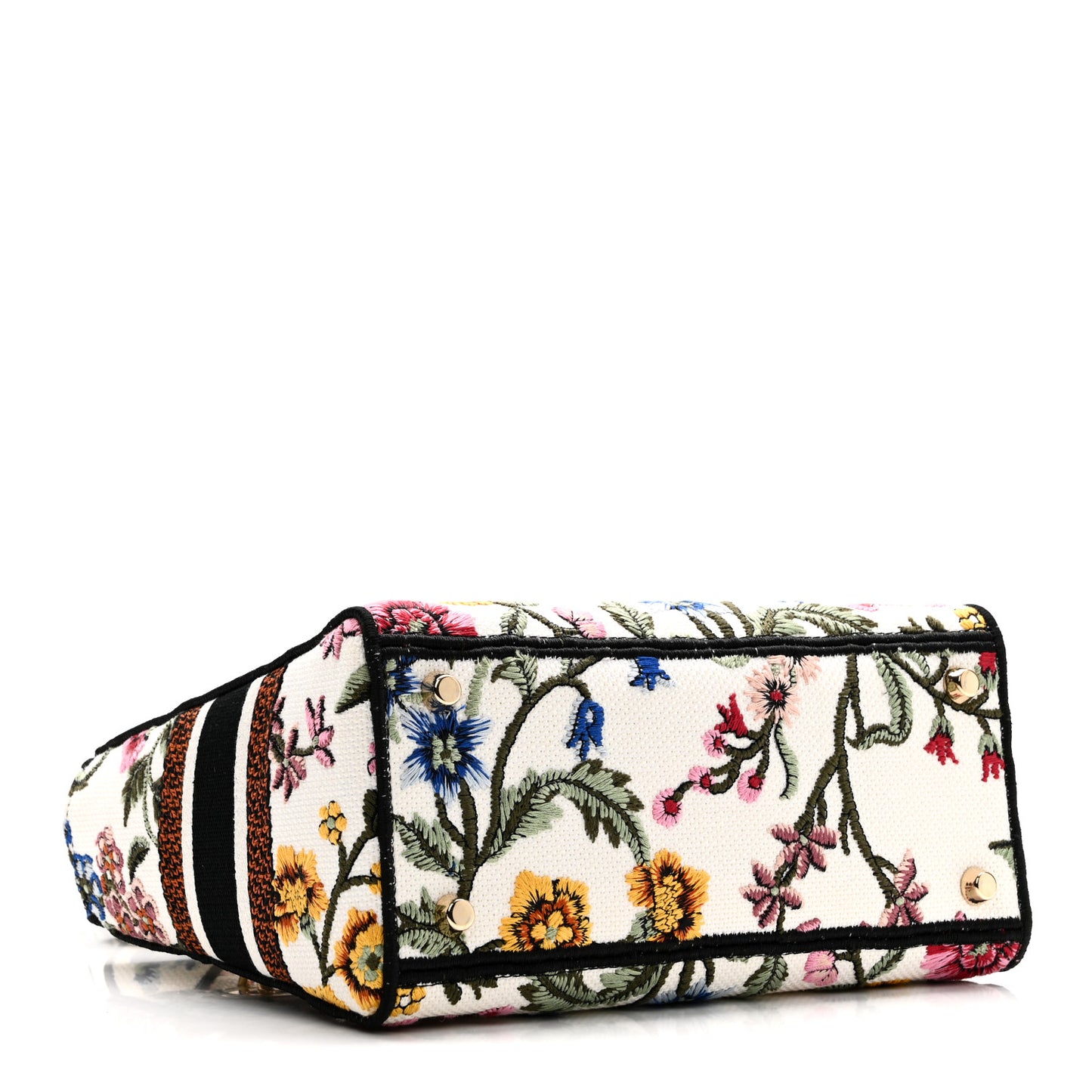 Canvas Petites Fleurs Embroidered Medium Lady D-Lite White Multicolor