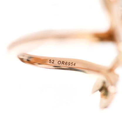Cartier 18K Pink Gold Diamond Caresse D'Orchidees Par Cartier Ring 52 6 5 of 6