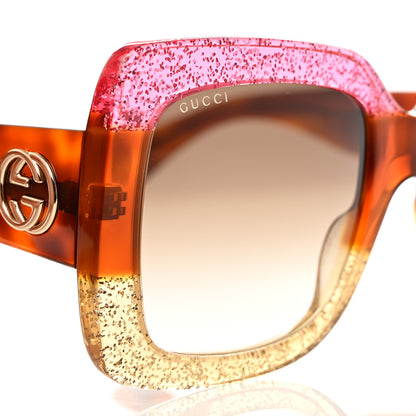 Gucci Square Frame GG0083S Sunglasses Glitter Pink Multi 7 of 8