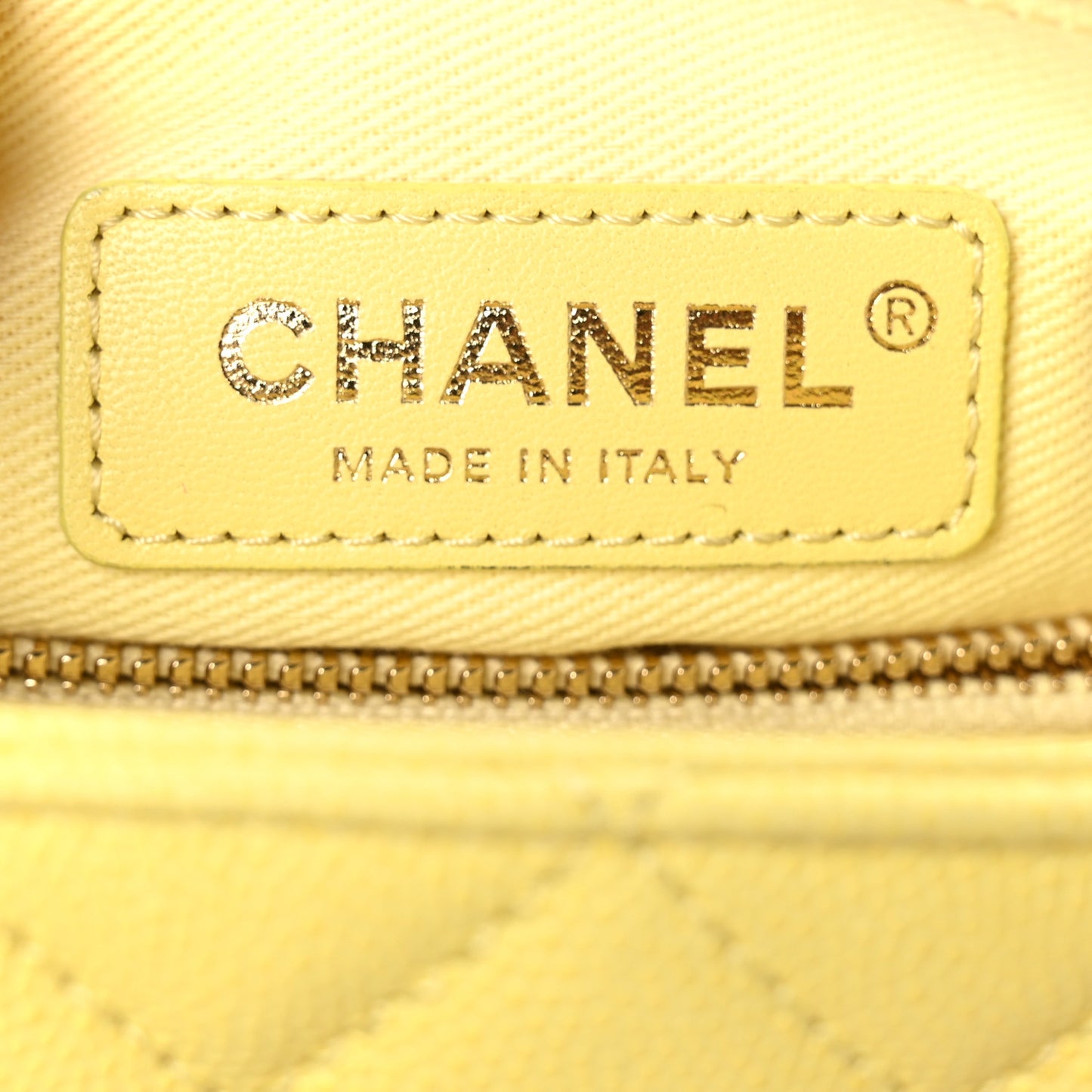 Caviar Quilted Small Coco Handle Flap Yellow