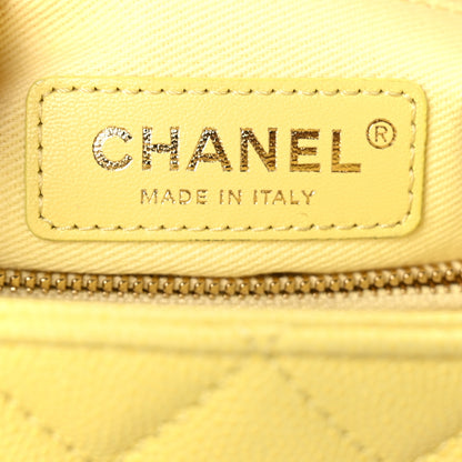 Chanel Caviar Quilted Small Coco Handle Flap Yellow 7 of 10