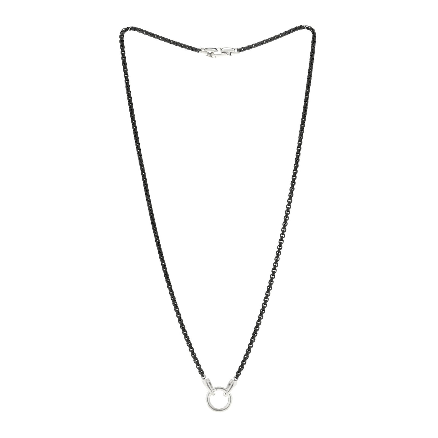 Sterling Silver Stainless Steel 2.7mm Smooth Amulet Box Chain Necklace