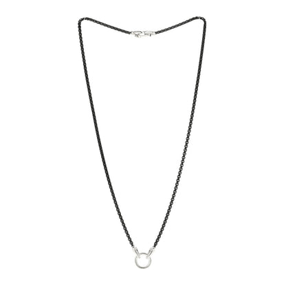 David Yurman Sterling Silver Stainless Steel 2.7mm Smooth Amulet Box Chain Necklace 2 of 5