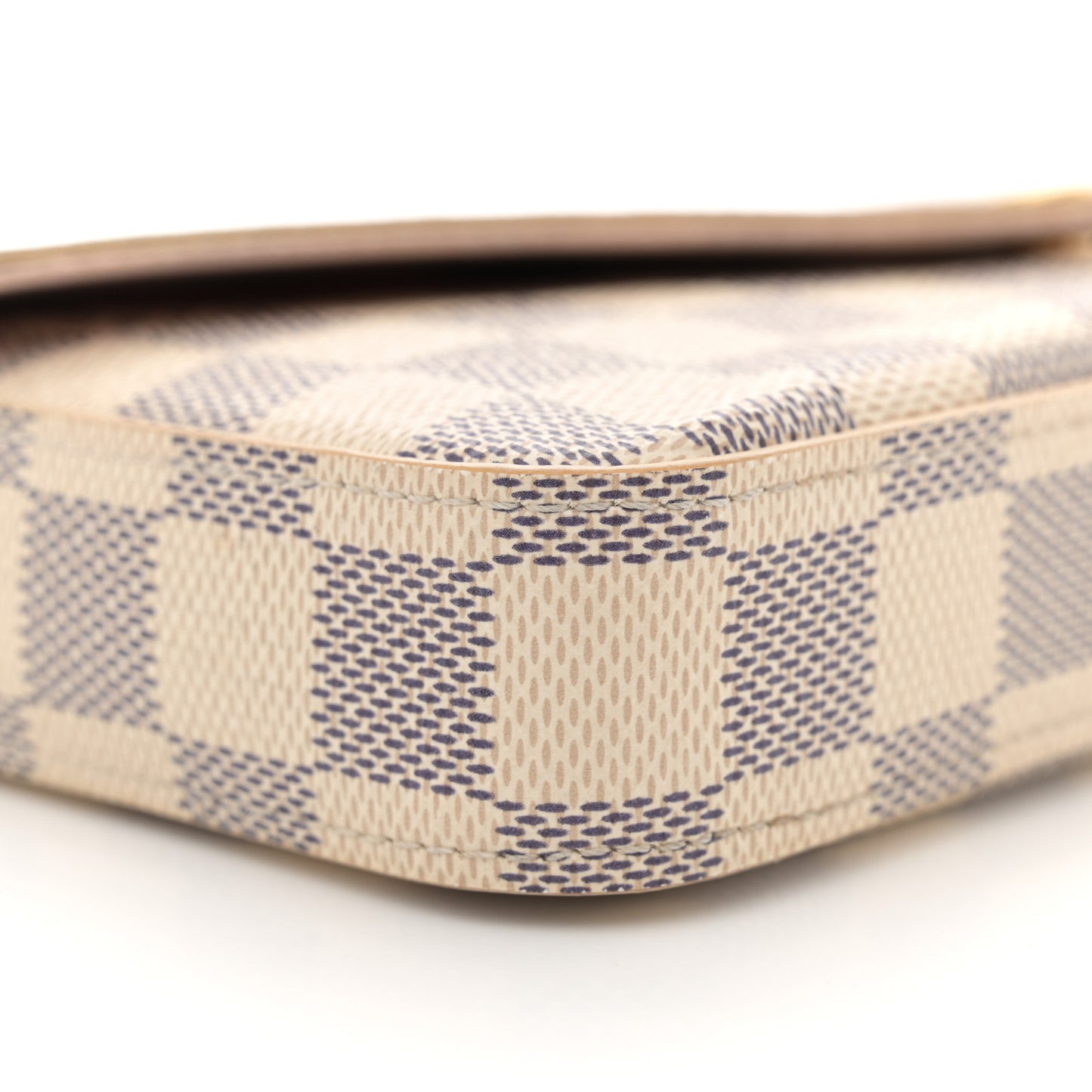 Damier Azur Pochette Felicie Chain Wallet Rose Ballerine