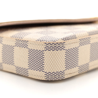 Louis Vuitton Damier Azur Pochette Felicie Chain Wallet Rose Ballerine 10 of 12