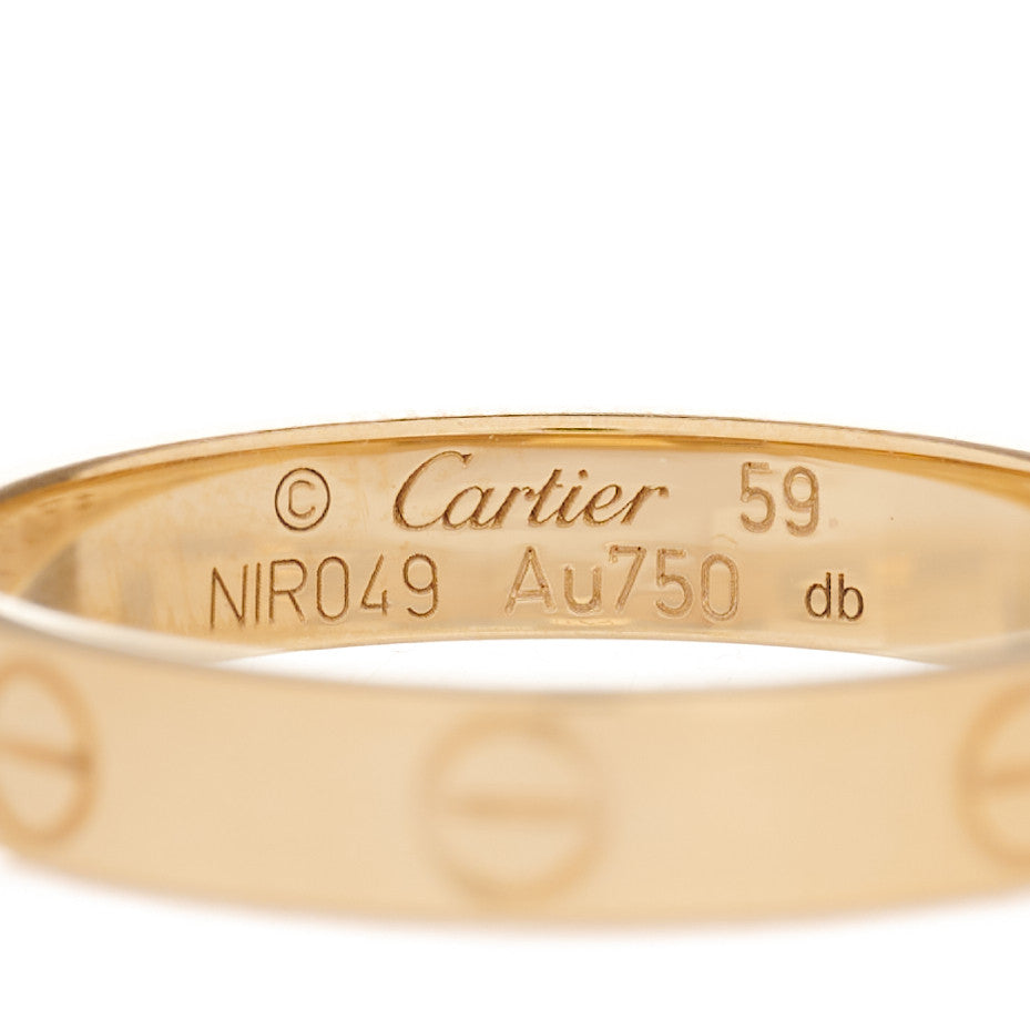 18K Yellow Gold 3.5mm LOVE Wedding Band Ring 59 8.75