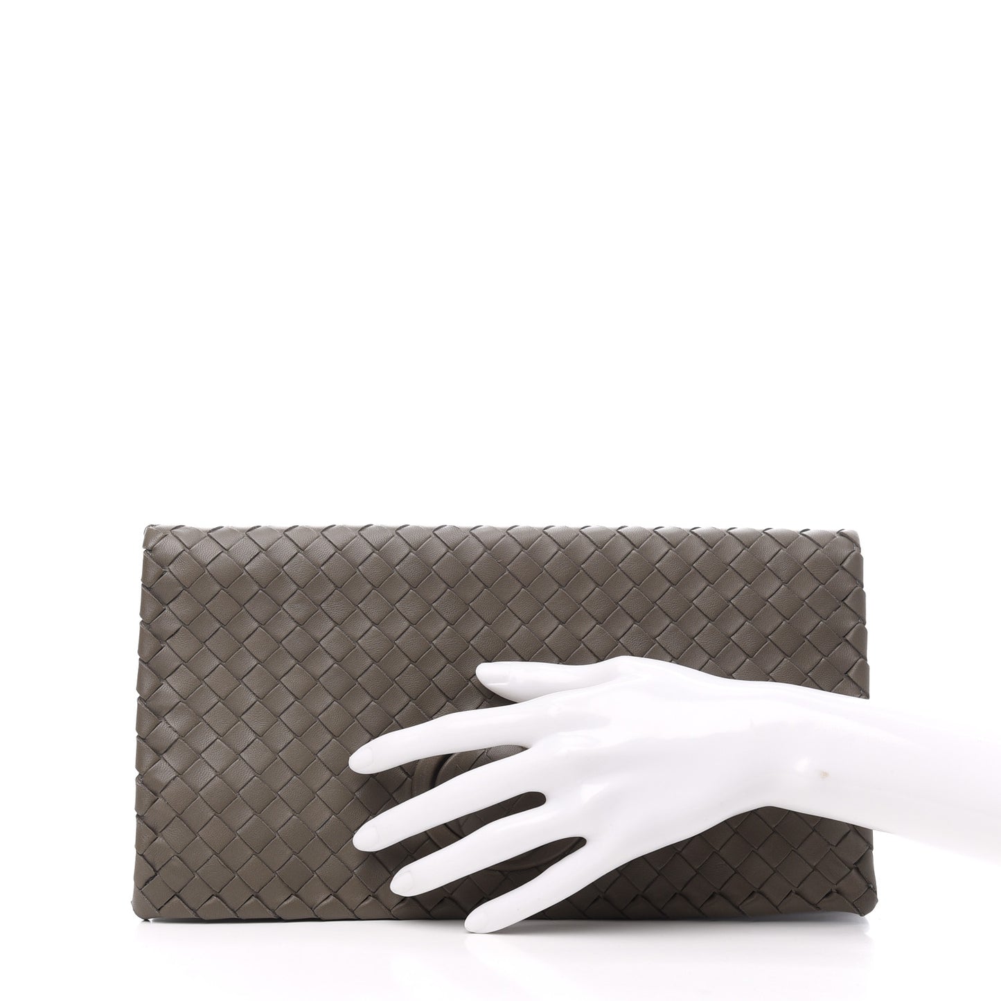 Nappa Intrecciato Turnlock Clutch New Steel