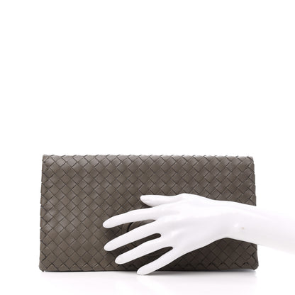 Bottega Veneta Nappa Intrecciato Turnlock Clutch New Steel 2 of 7