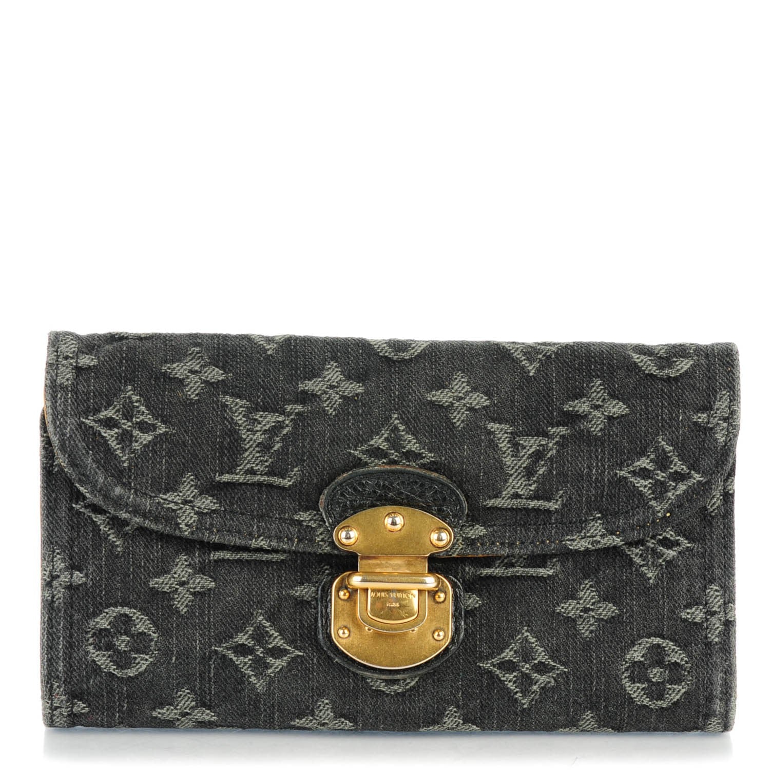 Louis Vuitton Denim Amelia Wallet Black 1 of 7