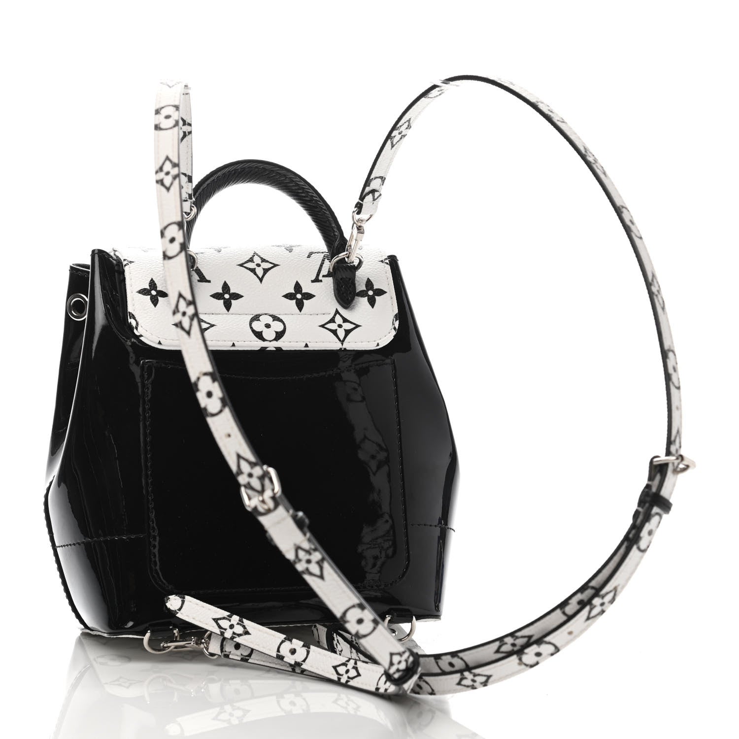 Louis Vuitton Patent Monogram Hot Springs Backpack Black White 2 of 5
