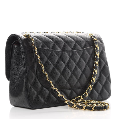 Chanel Caviar Quilted Jumbo Double Flap Black 3 of 12