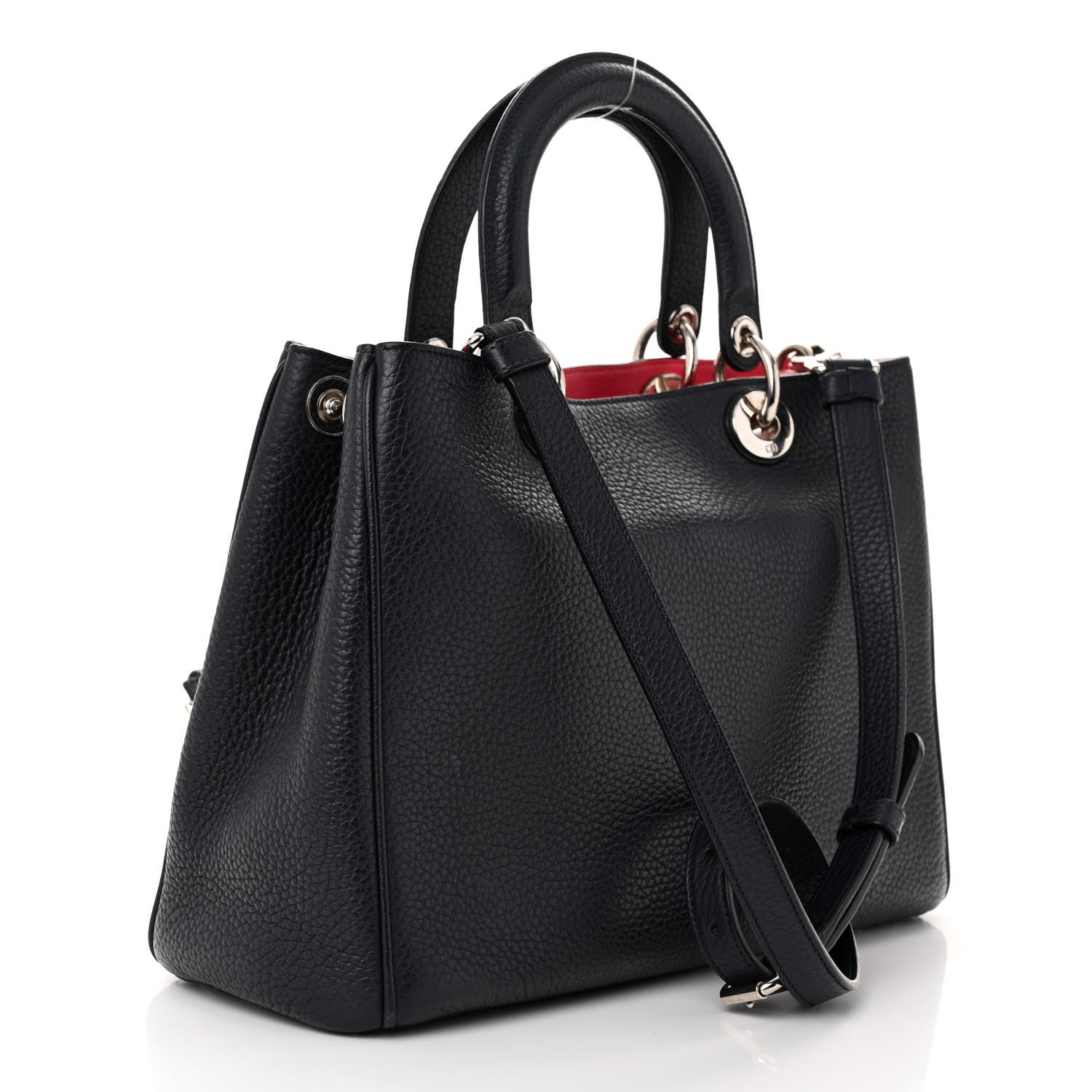 Christian Dior Bullcalf Medium Diorissimo Tote Navy Fuchsia 4 of 15