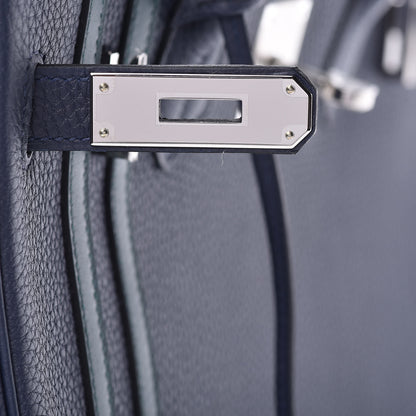 Hermes Togo Swift Officier Birkin 30 Bleu Nuit Vert Cypress 21 of 39