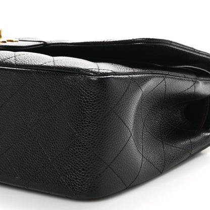 Chanel Caviar Quilted Jumbo Double Flap Black 11 of 12