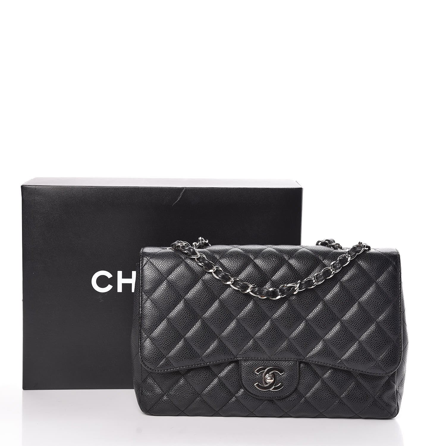 Chanel Caviar Quilted Jumbo Single Flap Black 13 of 13