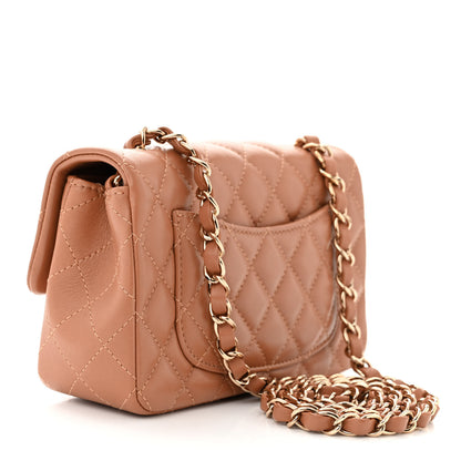 Chanel Lambskin Quilted Mini Rectangular Flap Brown 3 of 12