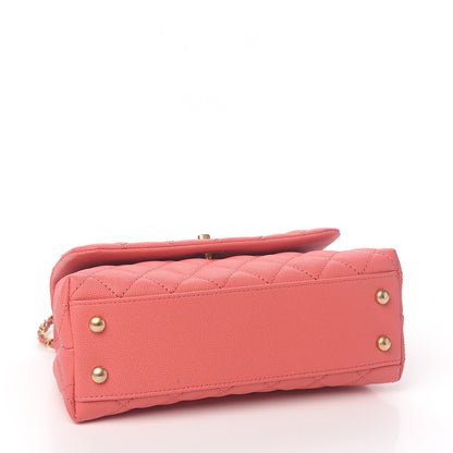Chanel Caviar Lizard Embossed Quilted Mini Coco Handle Flap Pink 3 of 9
