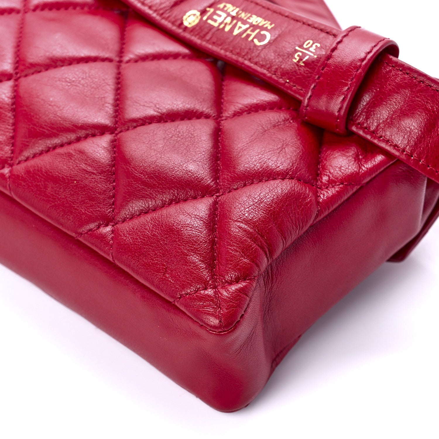 Chanel Lambskin Quilted Flap Waist Belt Bag 75 30 Red 14 of 14