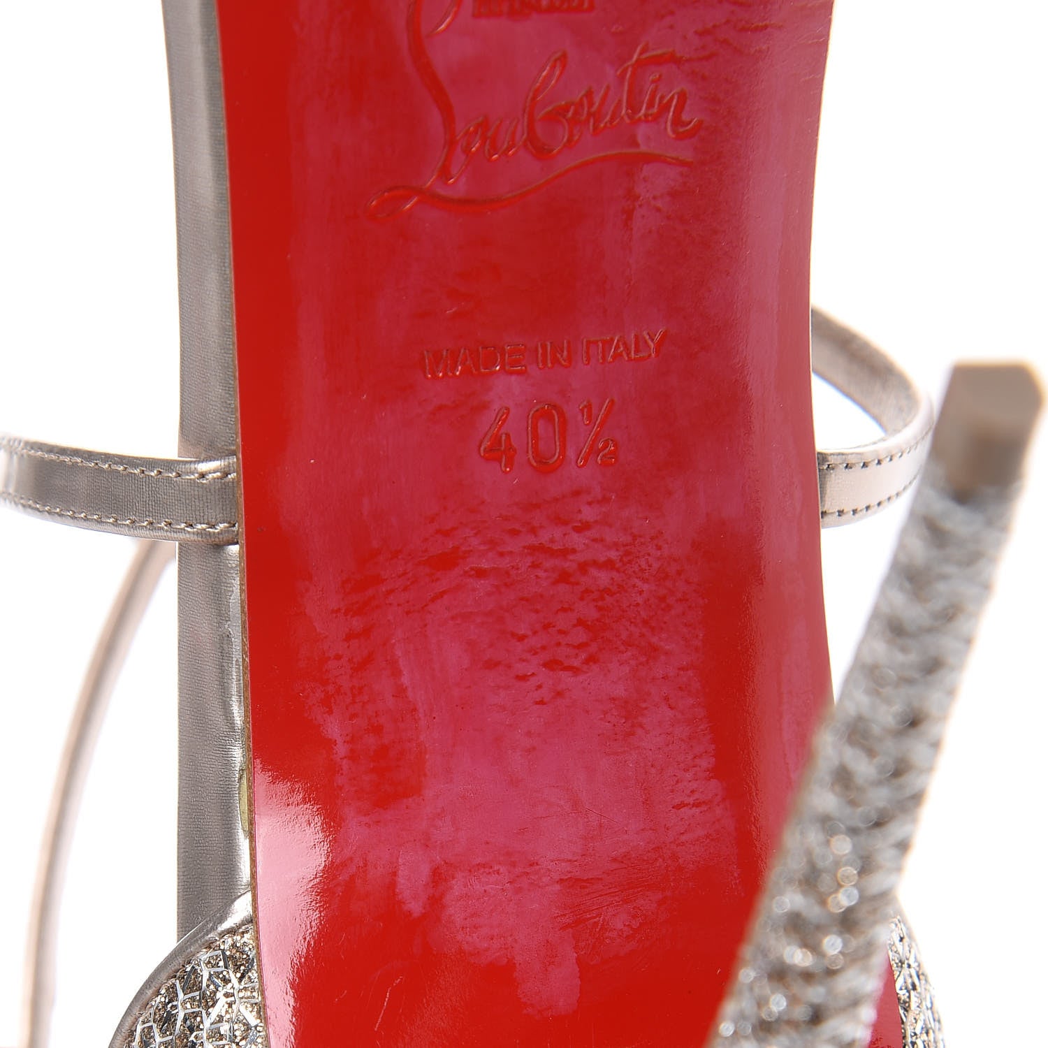 Christian Louboutin Glitter Mesh Choca 100 Sandals 40.5 Colombe 7 of 9