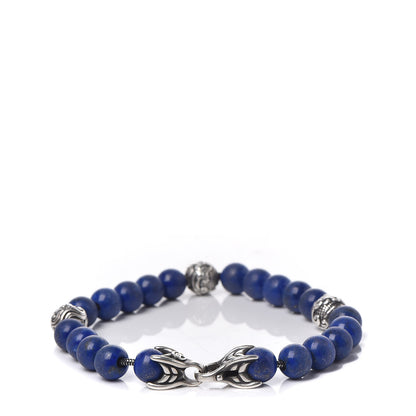 David Yurman Sterling Silver Lapis Lazuli 8mm Spiritual Beads Bracelet 3 of 4