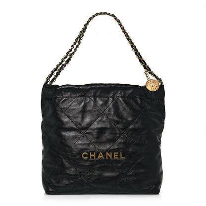 Chanel Shiny Calfskin Quilted Small Chanel 22 Black 1 of 12