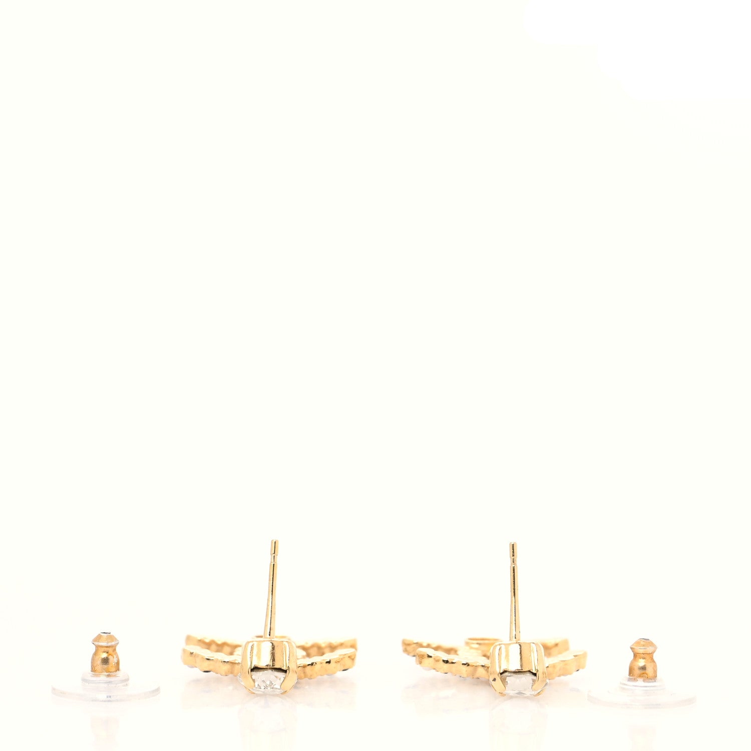 Chanel Resin Crystal Pearl CC Drop Earrings Gold Black 3 of 4