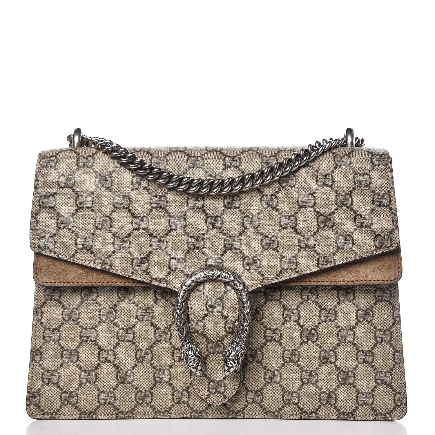 Gucci GG Supreme Monogram Medium Dionysus Shoulder Bag Taupe 1 of 9