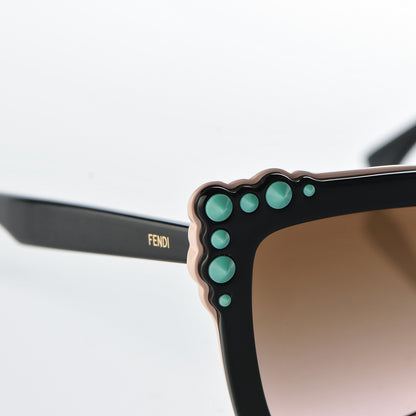 Fendi Studded Square Cat Eye Sunglasses FF 0260/S Black Pink 8 of 8