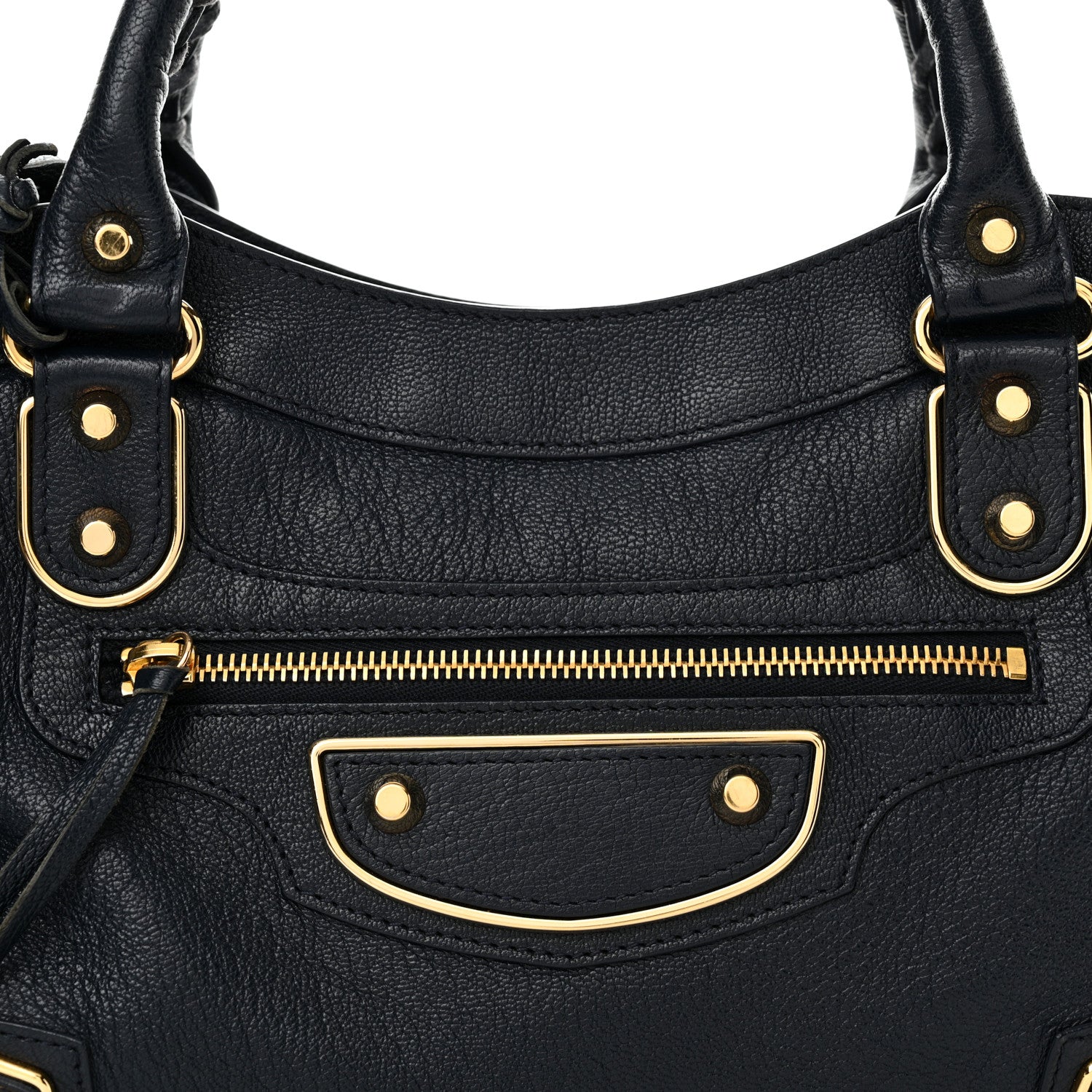 Balenciaga Chevre Gold Metallic Edge Hardware Town Bleu Nuit Dark Sea 9 of 14