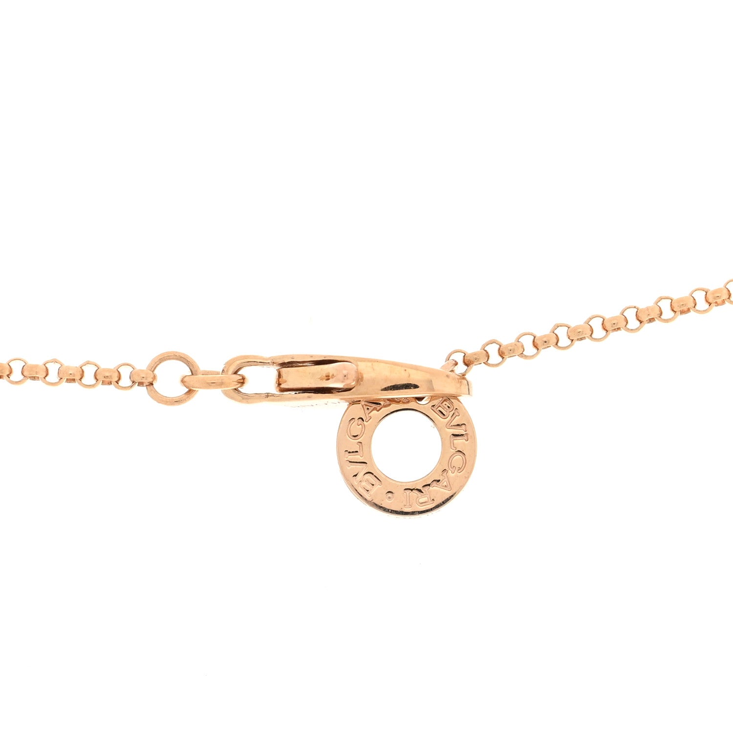 Bulgari 18K Rose Gold Diamond Small B.Zero1 Pave Pendant Necklace 5 of 6