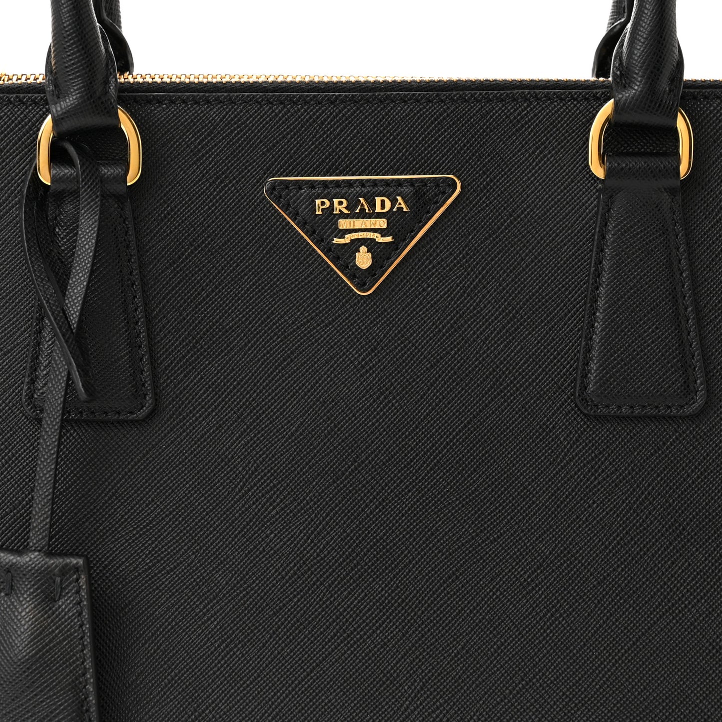 Saffiano Lux Large Galleria Double Zip Tote Black
