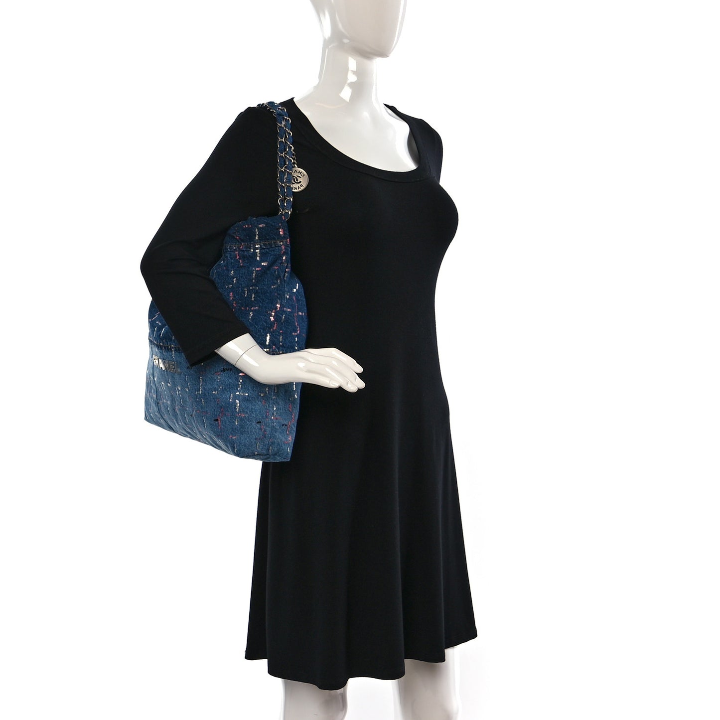 Denim Sequin Chanel 22 Blue