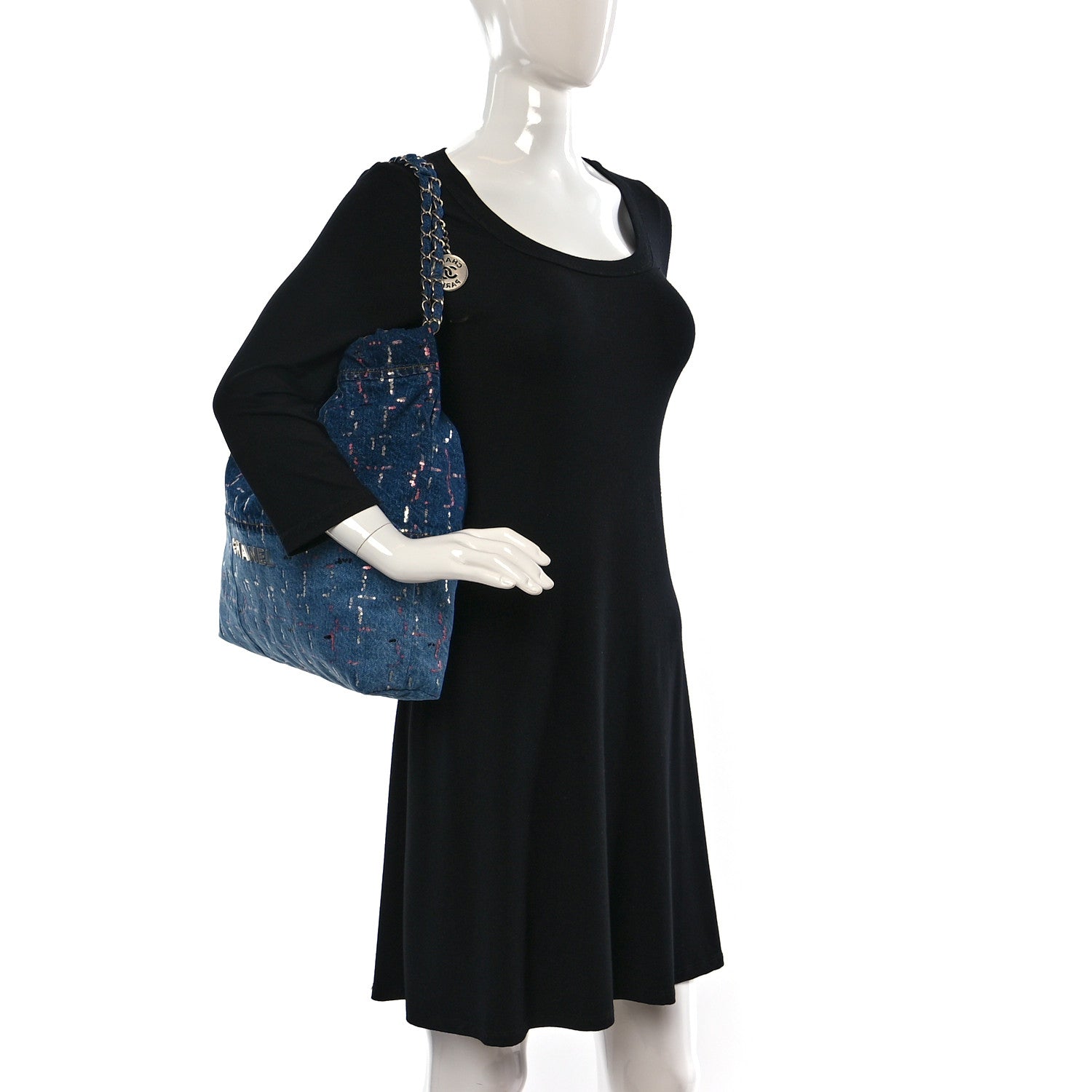 Chanel Denim Sequin Chanel 22 Blue 2 of 10