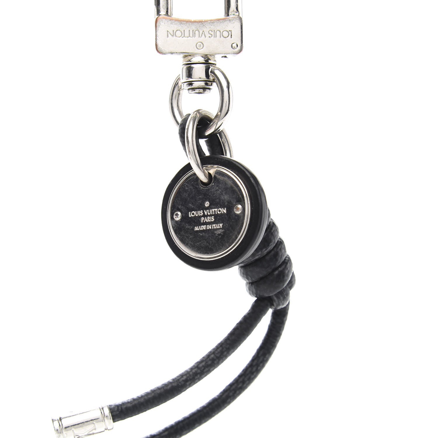 Louis Vuitton Palladium Damier Graphite Rope Bag Charm Key Holder 5 of 8