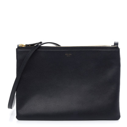 Celine Goatskin Large Trio Crossbody Bag Dark Blue 1 of 16